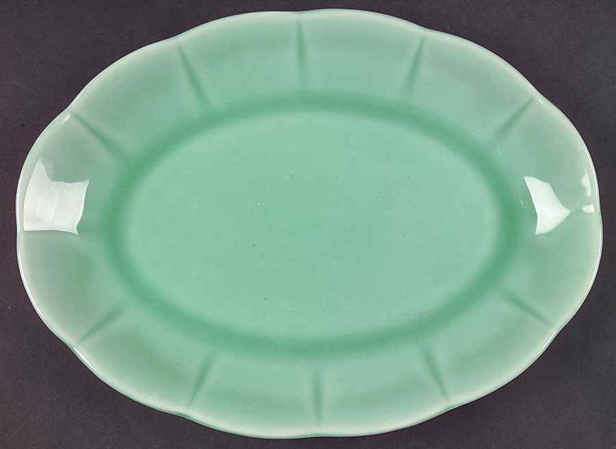 Petalware Light Green 11" Oval Serving Platter by WS George-1