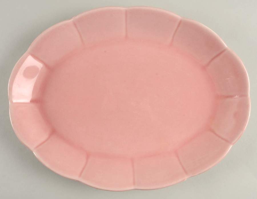 Petalware Pink 13" Oval Serving Platter by WS George-1