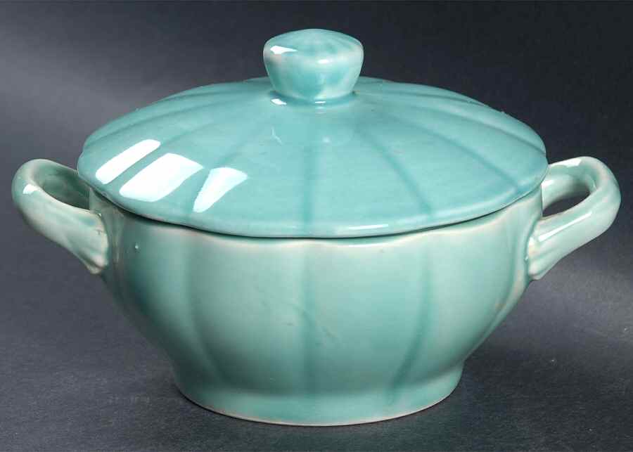 Petalware Turquoise Sugar Bowl & Lid by WS George-1
