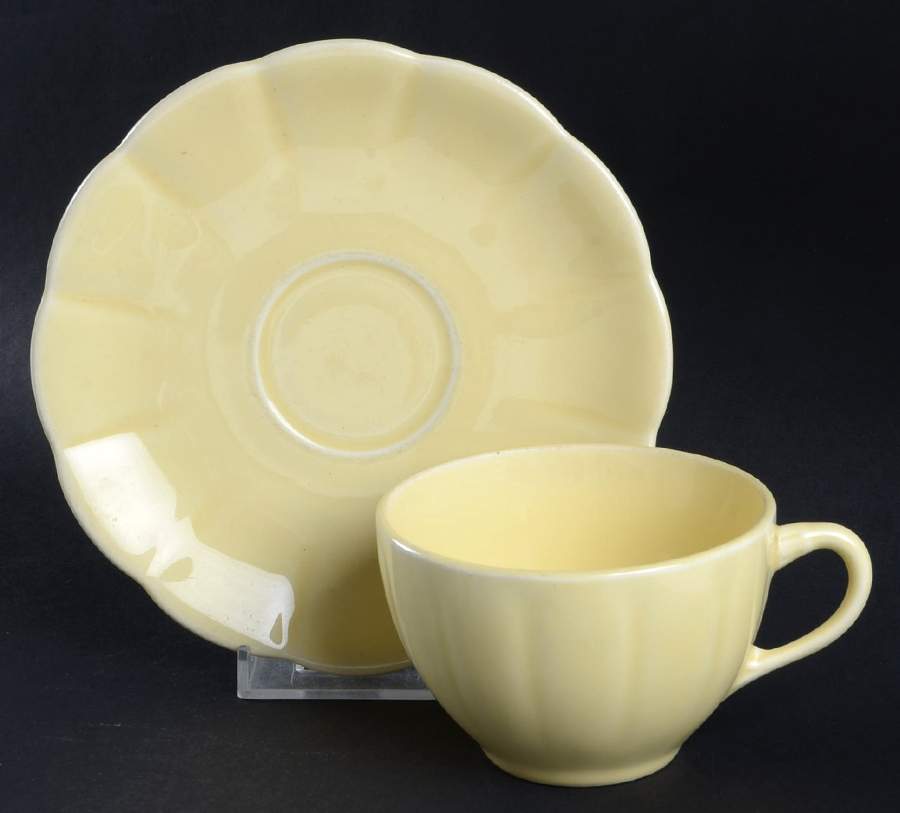 Petalware Yellow Flat Cup & Saucer Set by WS George-1