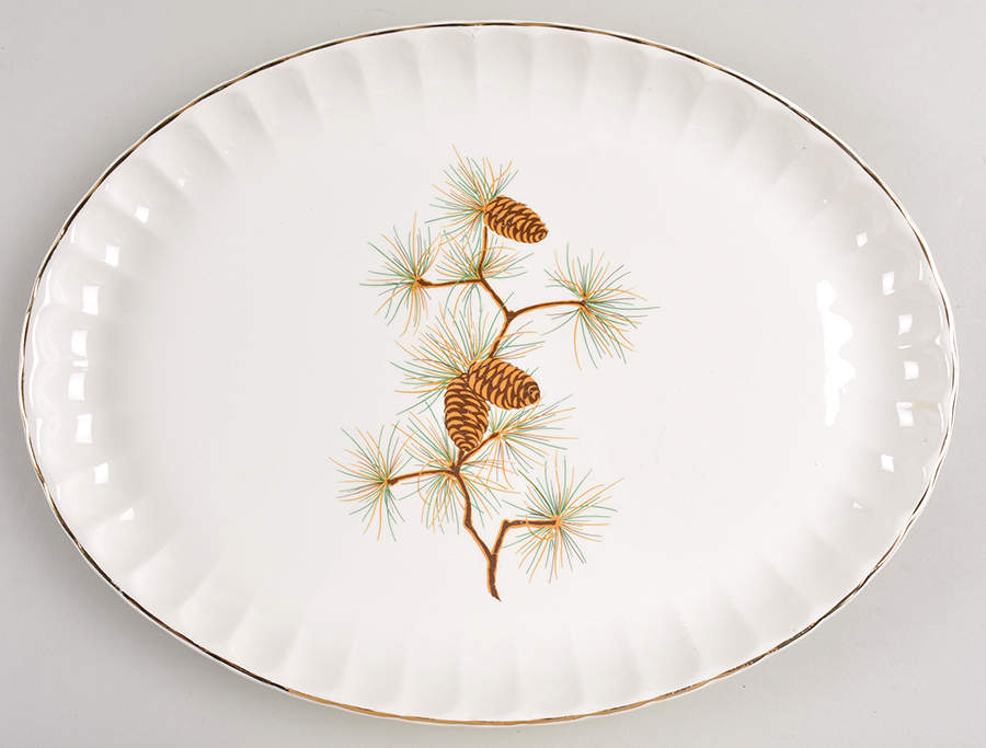 Pine Cone 15" Oval Serving Platter by WS George-1