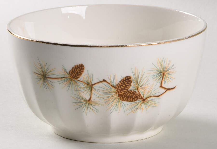 Pine Cone Cranberry Bowl by WS George-1
