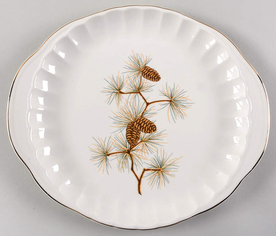 Pine Cone Handled Cake Plate by WS George-1
