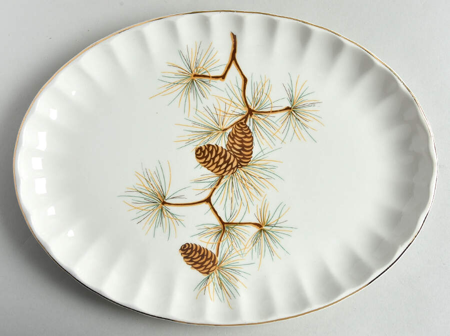 Pine Cone 12" Oval Serving Platter by WS George-1