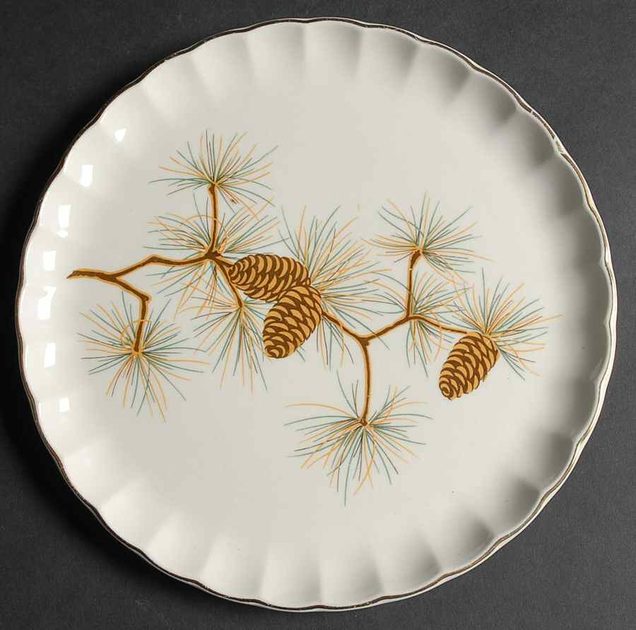 Pine Cone Luncheon Plate by WS George-1