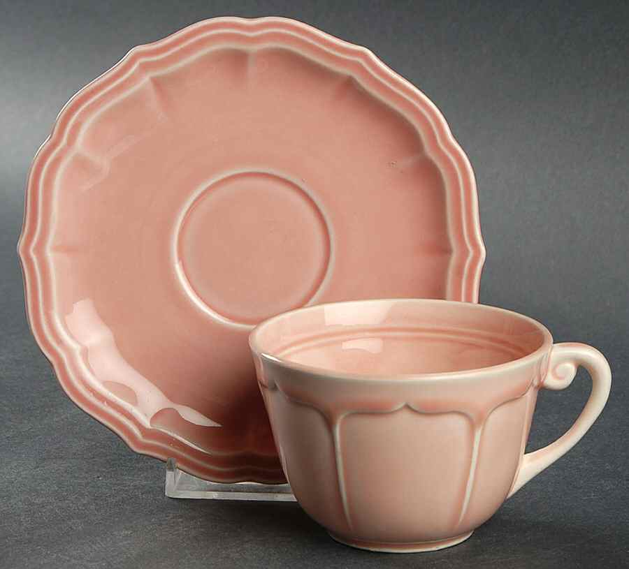 Rainbow Pink Flat Cup & Saucer Set by WS George-1