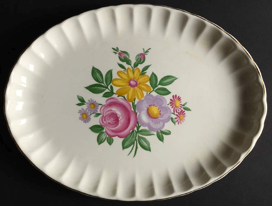 Romance 13" Oval Serving Platter by WS George-1