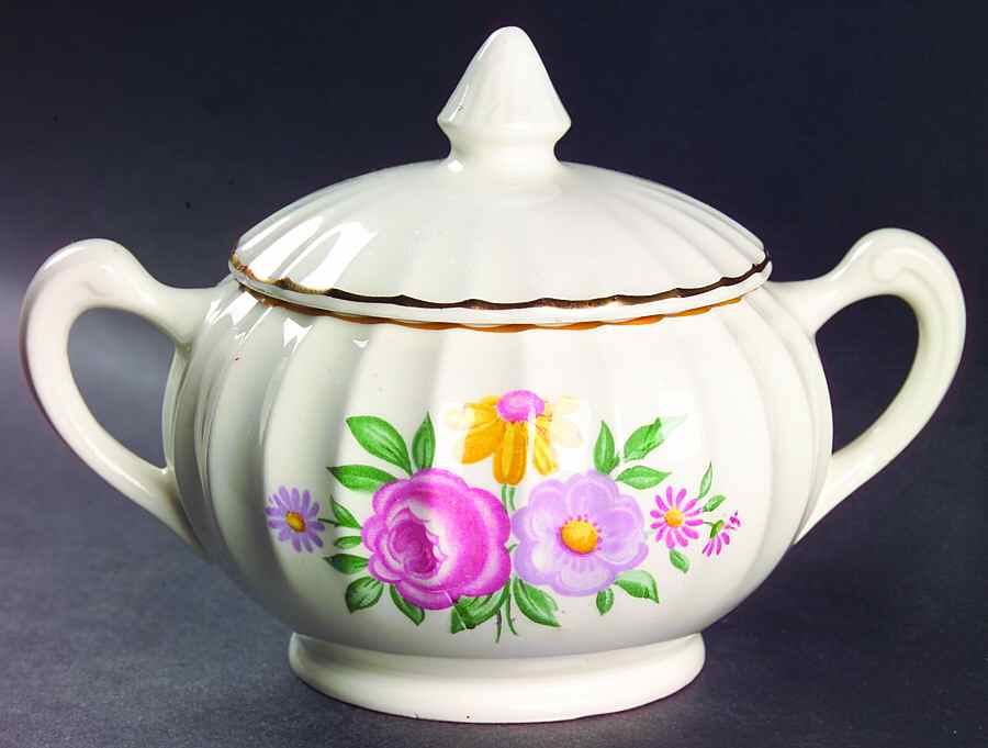 Romance Sugar Bowl & Lid by WS George-1