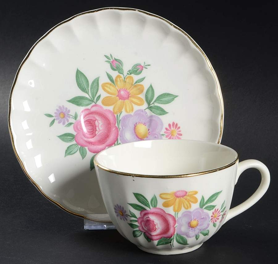 Romance Flat Cup & Saucer Set by WS George-1