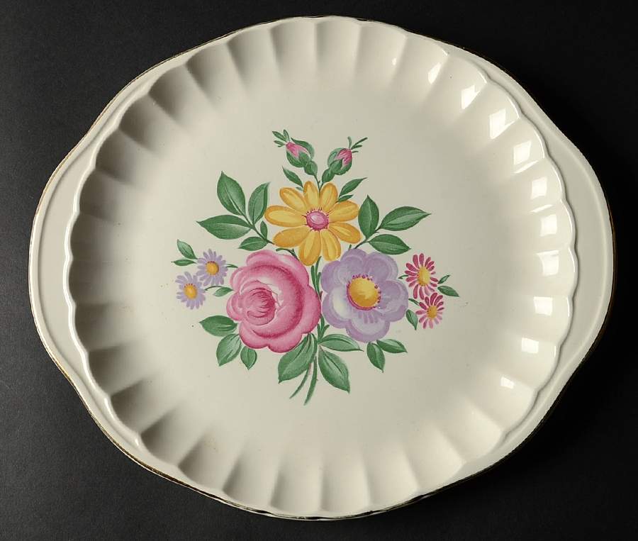 Romance Handled Cake Plate by WS George-1
