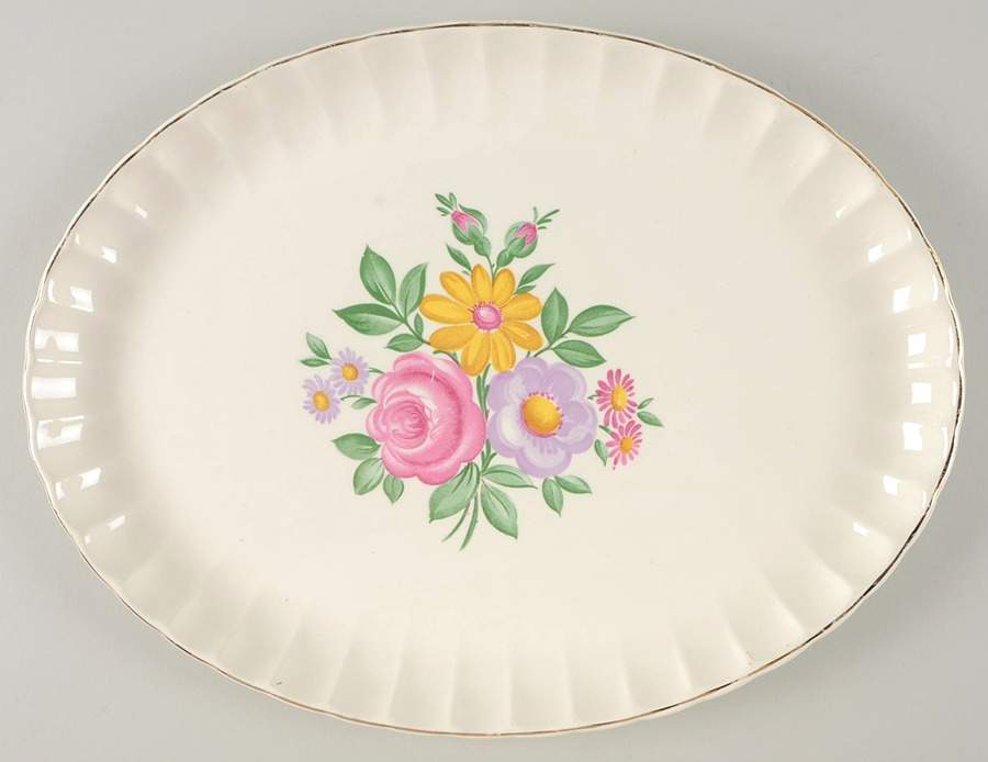 Romance 15" Oval Serving Platter by WS George-1
