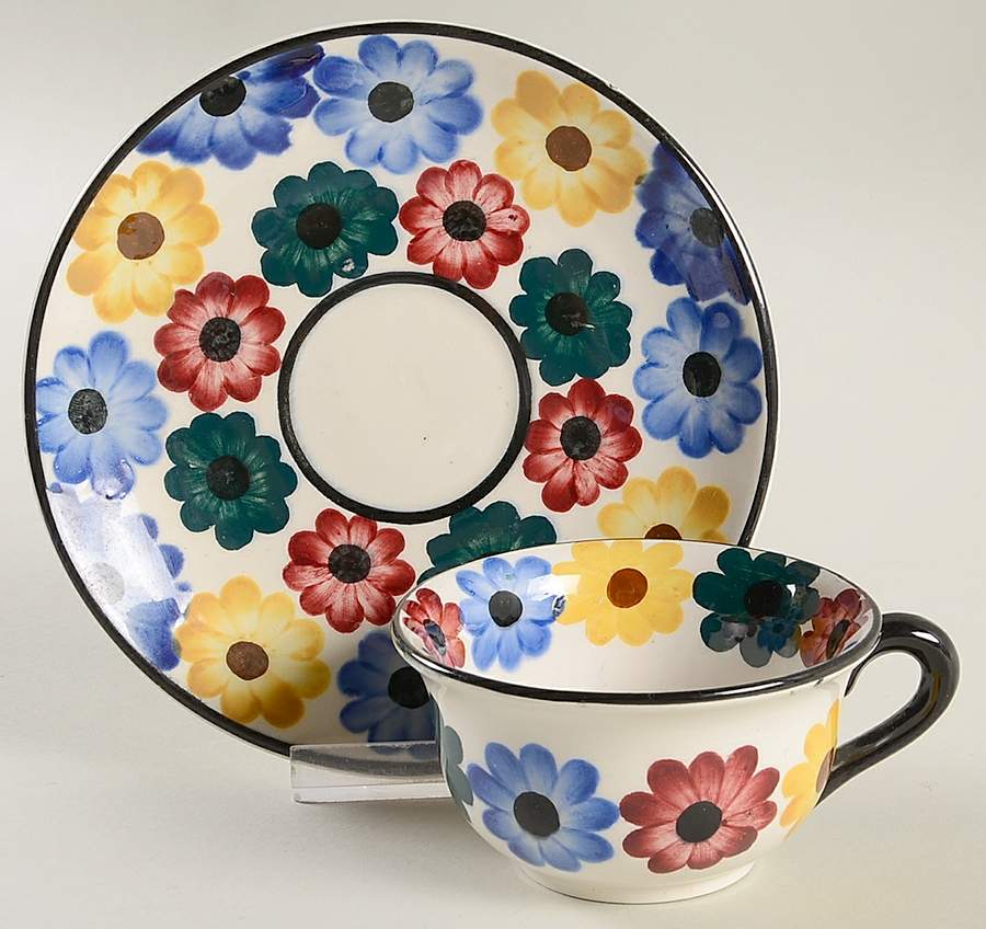 GGE1 Flat Cup & Saucer Set by Ges Gesch (Germany)-1
