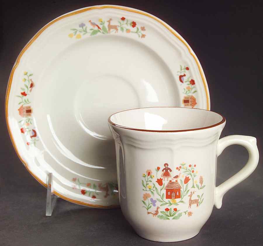 Adam and Eve Flat Cup & Saucer Set by Gibson Designs-1