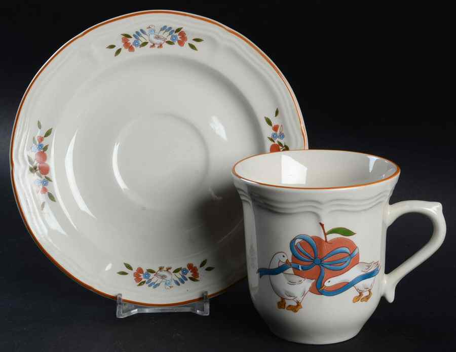 Applejack Flat Cup & Saucer Set by Gibson Designs-1