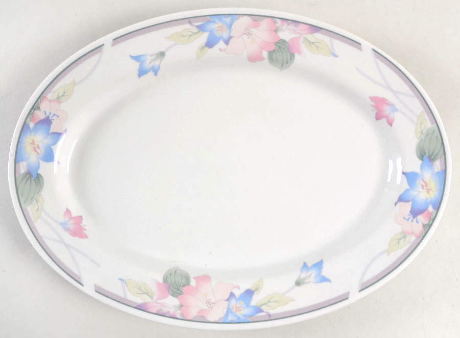 Aurora 14" Oval Serving Platter by Gibson Designs-1
