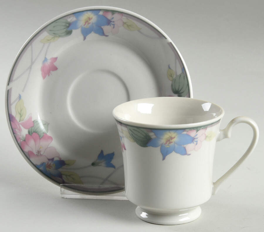Aurora Footed Cup & Saucer Set by Gibson Designs-1