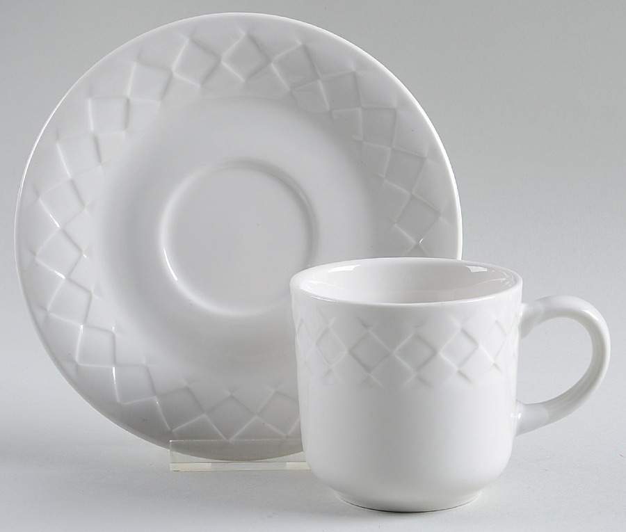 Basket Flat Cup & Saucer Set by Gibson Designs-1