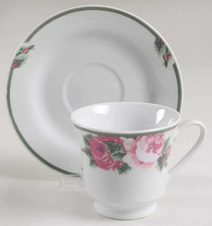 Bouquet Footed Cup & Saucer Set by Gibson Designs-1