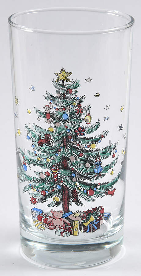 Christmas Tree White (Brown Bear) 14 Oz Glassware Tumbler by Gibson Designs-1