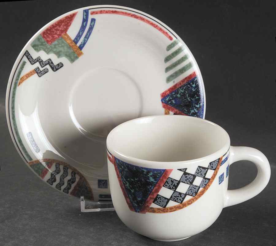 Contempo Flat Cup & Saucer Set by Gibson Designs-1
