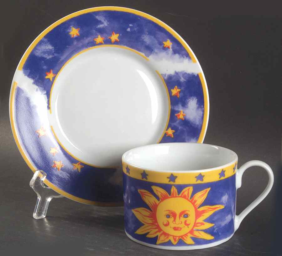 Cosmos Flat Cup & Saucer Set by Gibson Designs-1