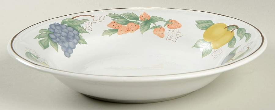 Festival (Brown Trim) Large Coupe Soup Bowl by Gibson Designs-1