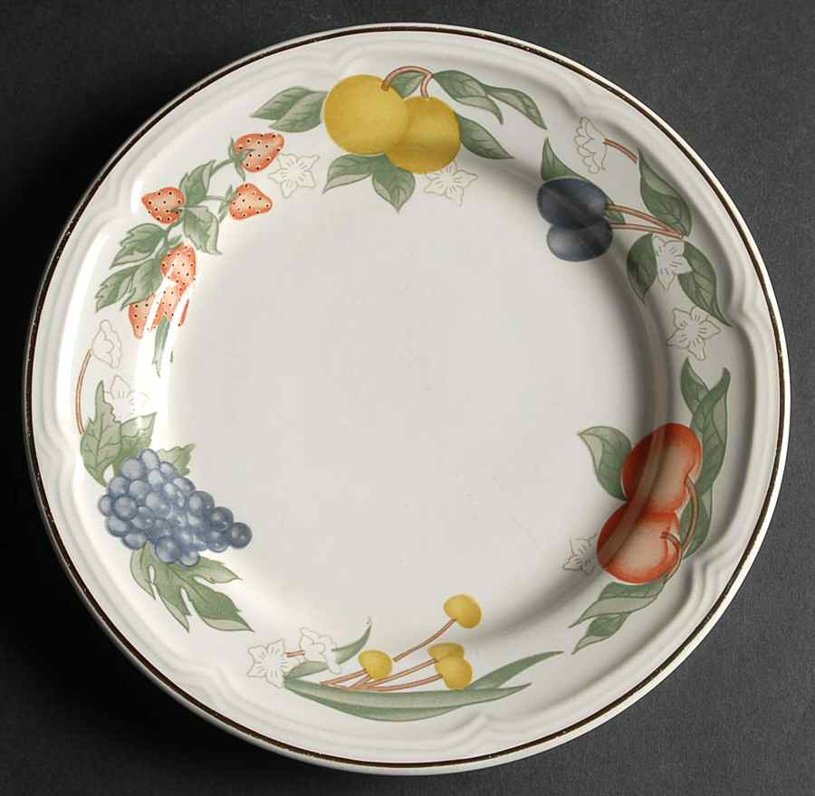 Festival (Brown Trim) Salad Plate by Gibson Designs-1