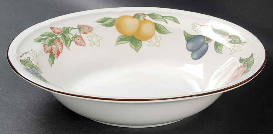 Festival (Brown Trim) 9" Round Vegetable Bowl by Gibson Designs-1