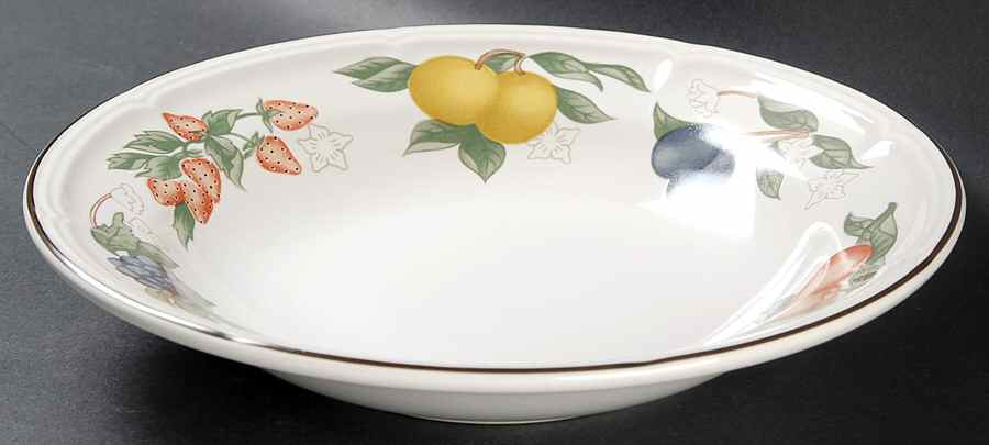Festival (Brown Trim) Large Rim Soup Bowl by Gibson Designs-1