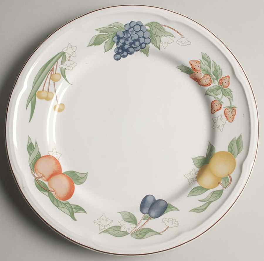 Festival (Brown Trim) 12" Chop Plate (Round Platter) by Gibson Designs-1