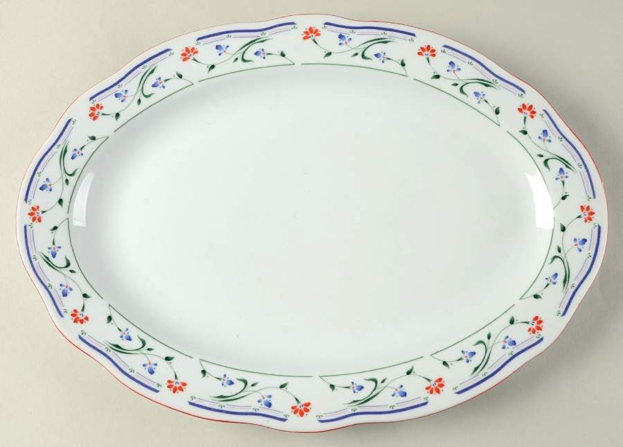 Grace 14" Oval Serving Platter by Gibson Designs-1