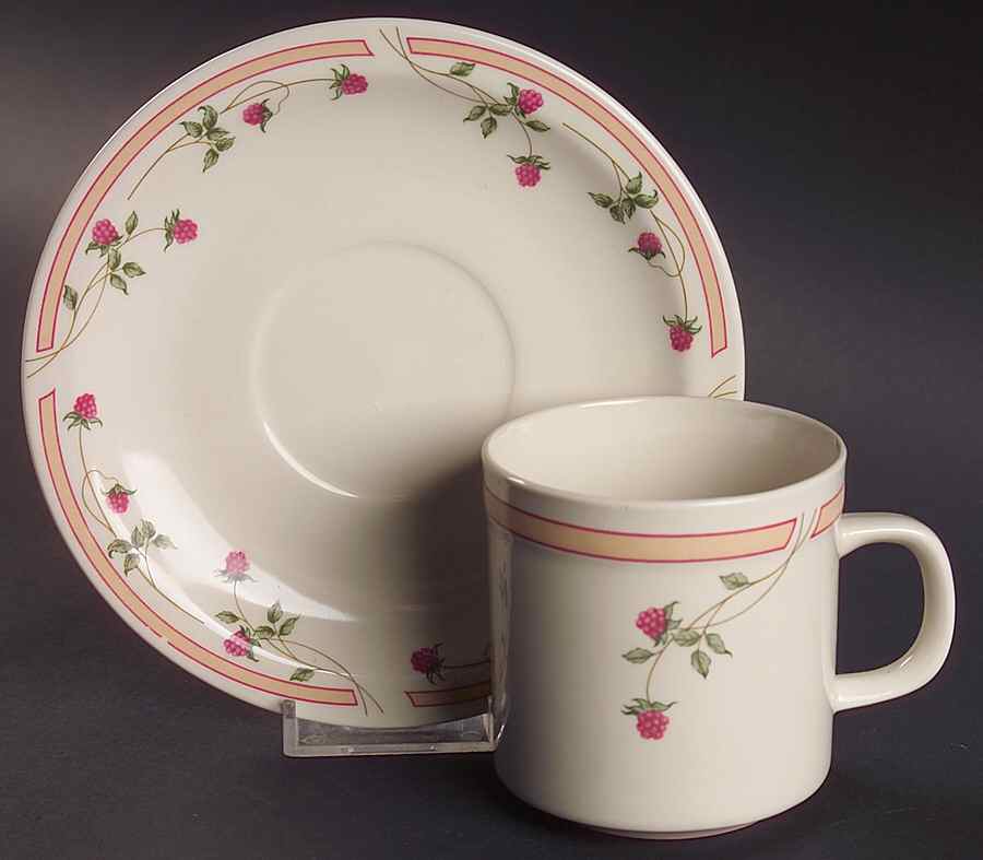 IT'S THE BERRIES Flat Cup & Saucer Set by Gibson Designs-1