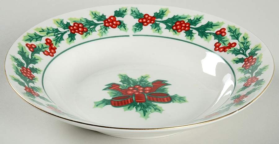 Christmas Greeting Coupe Soup Bowl by Gibson Designs-1