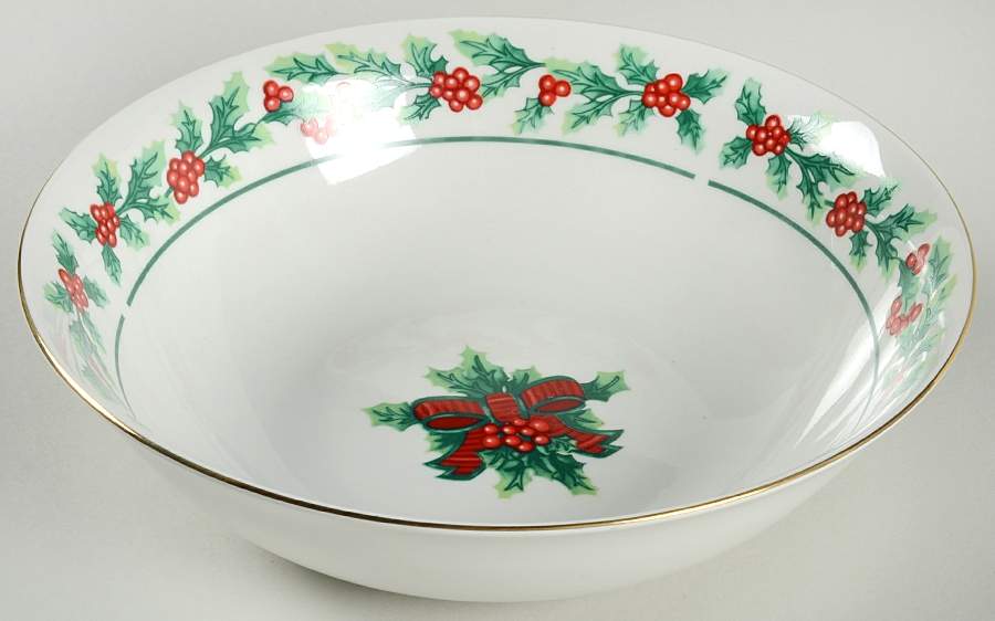 Christmas Greeting 9" Round Vegetable Bowl by Gibson Designs-1