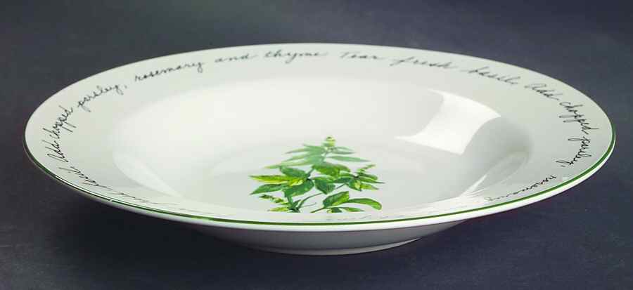 Herb Gardens Rim Soup Bowl by Gibson Designs-1