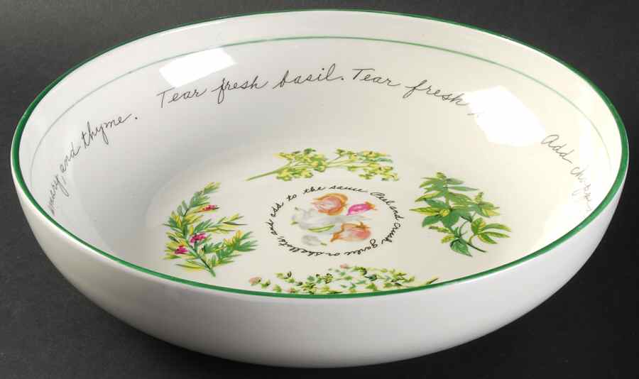 Herb Gardens 10" Pasta Serving Bowl by Gibson Designs-1