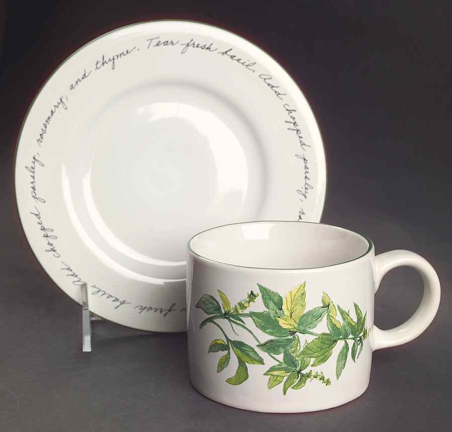 Herb Gardens Flat Cup & Saucer Set by Gibson Designs-1