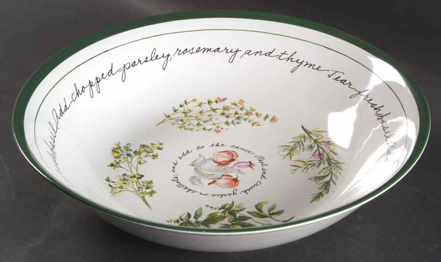 Herb Gardens 12" Large Salad Serving Bowl by Gibson Designs-1