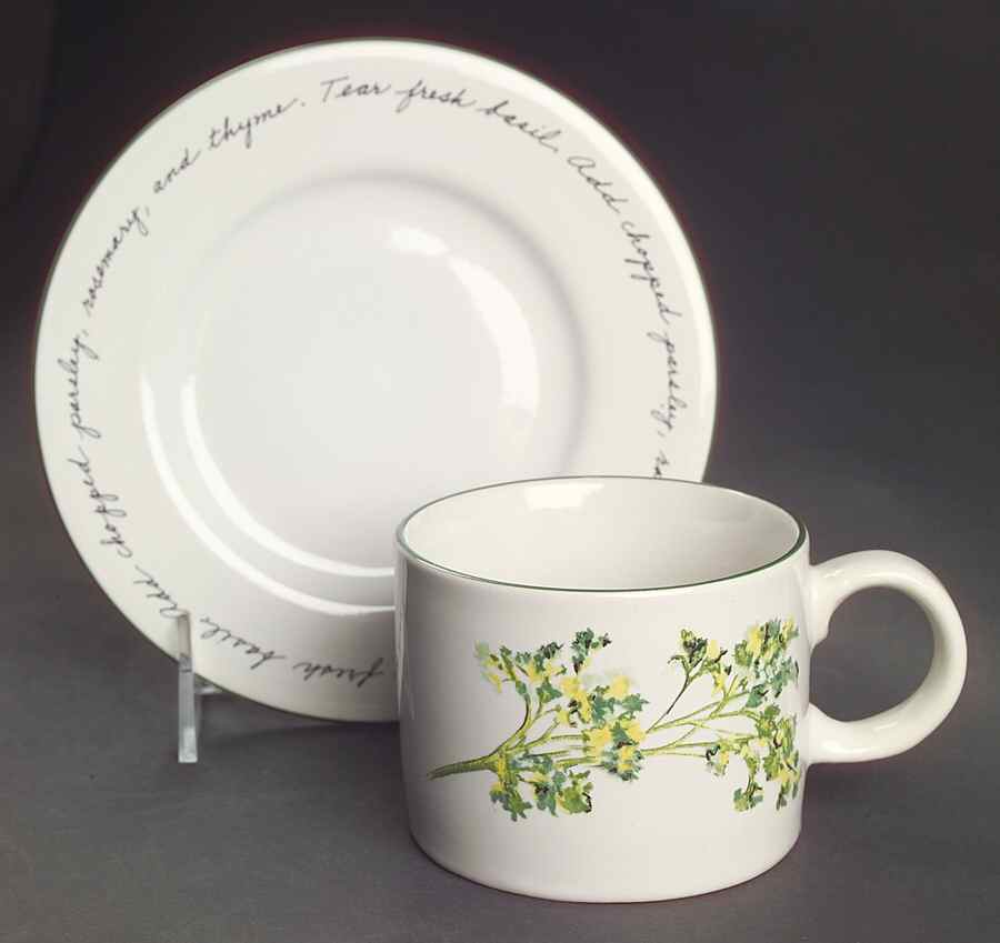 Herb Gardens Flat Cup & Saucer Set by Gibson Designs-1