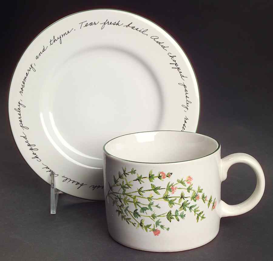 Herb Gardens Flat Cup & Saucer Set by Gibson Designs-1