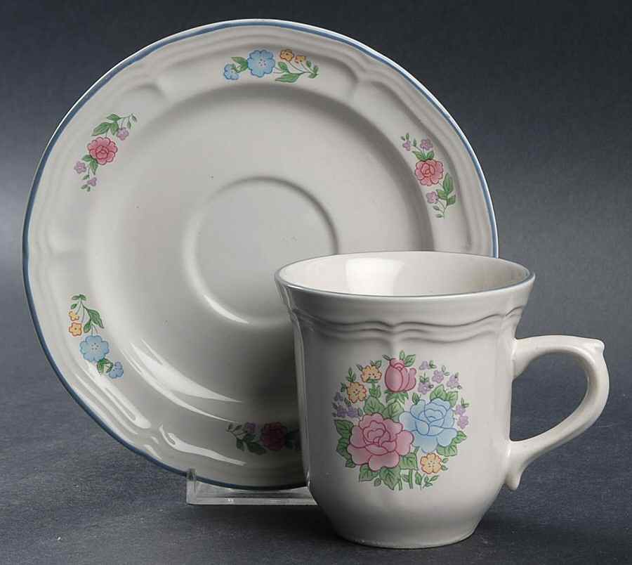 Isabel Flat Cup & Saucer Set by Gibson Designs-1