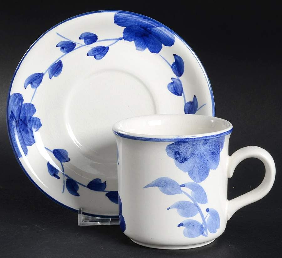 Larkspur Flat Cup & Saucer Set by Gibson Designs-1