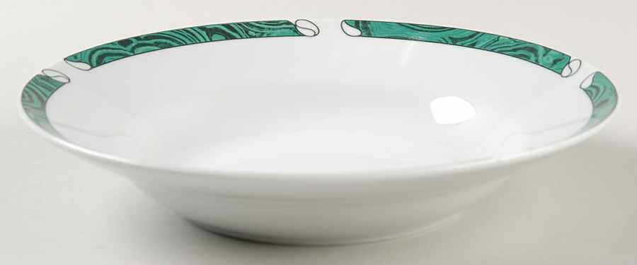 Malachite (No Trim) Rim Soup Bowl by Gabbay-1