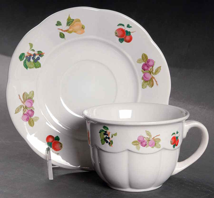 Orchard Flat Cup & Saucer Set by Gibson Designs-1