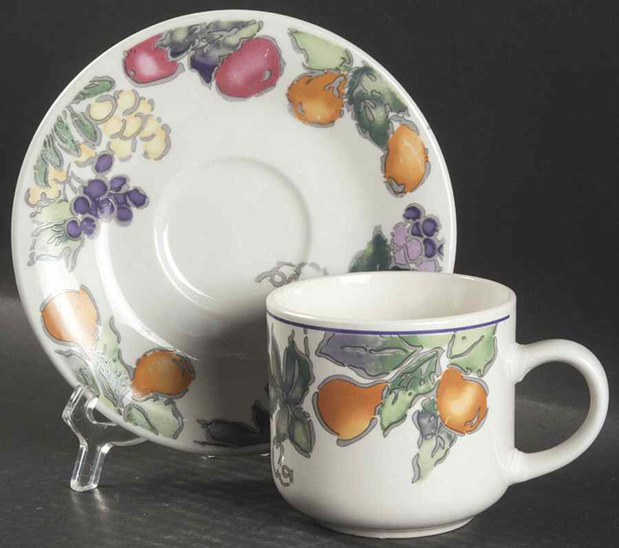 Sorbet Flat Cup & Saucer Set by Gibson Designs-1