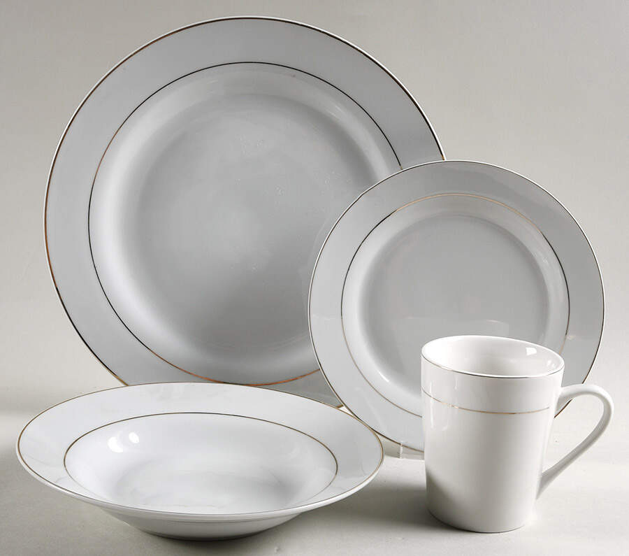 Tuxedo Gold 4 Piece Place Setting by Gibson Designs-1