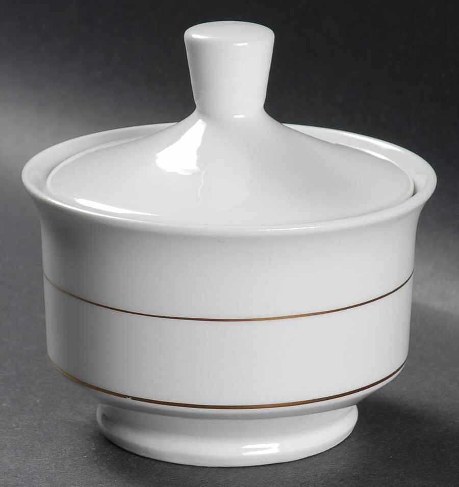 Tuxedo Gold Sugar Bowl & Lid by Gibson Designs-1