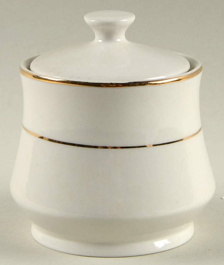 Tuxedo Gold Sugar Bowl & Lid by Gibson Designs-1
