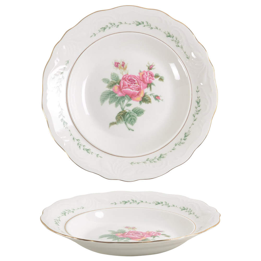 Victorian Rose Rim Soup Bowl by Gibson Designs-1