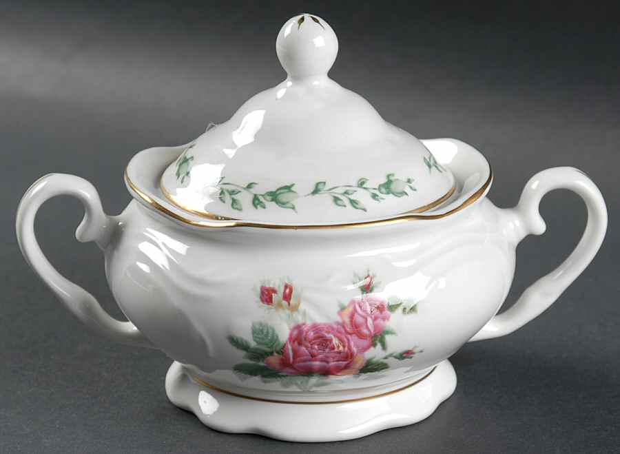 Victorian Rose Sugar Bowl & Lid by Gibson Designs-1